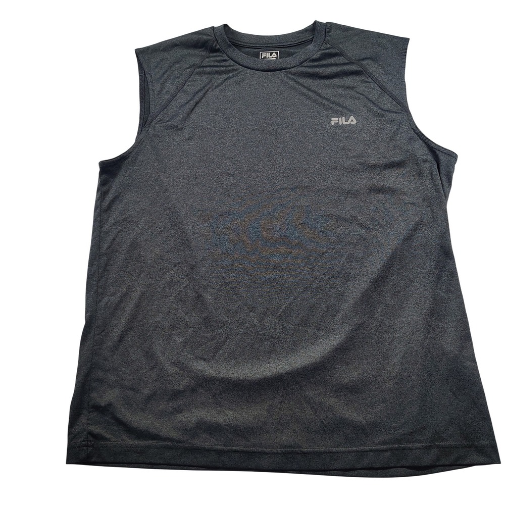 Fila Men's Sleeveless Athletic Tank Top‎ Dark Grey Size Medium Workout Gym